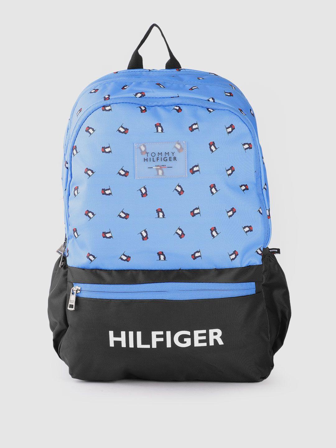 tommy hilfiger unisex blue & black applique backpack