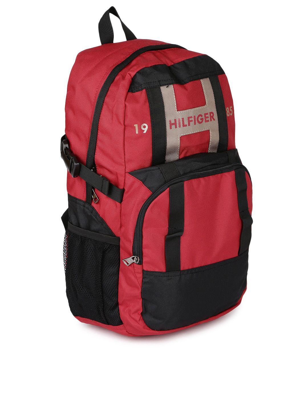 tommy hilfiger unisex red & black backpack