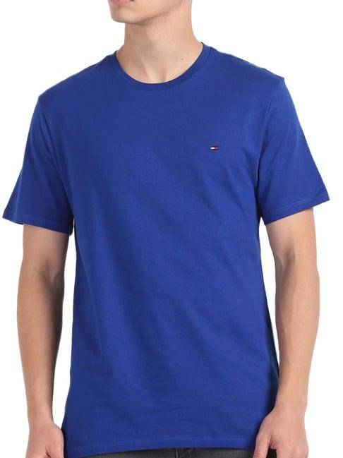 tommy hilfiger wedge blue cotton regular fit t-shirt