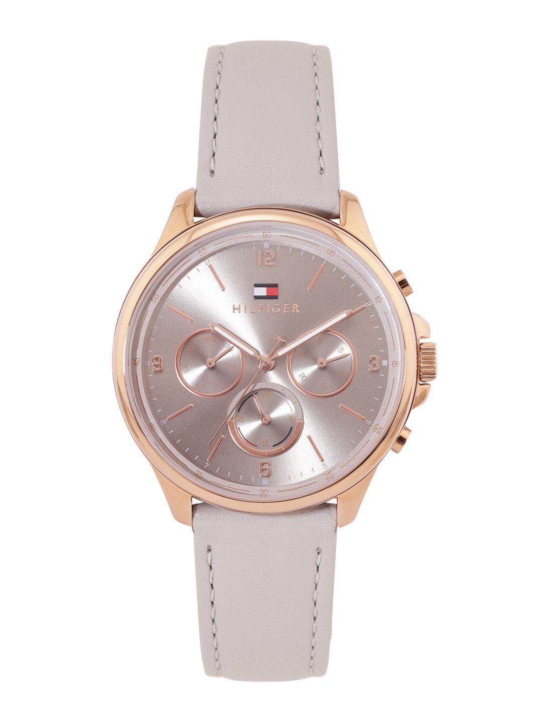 tommy hilfiger women leather analogue chronograph watch th1782449w