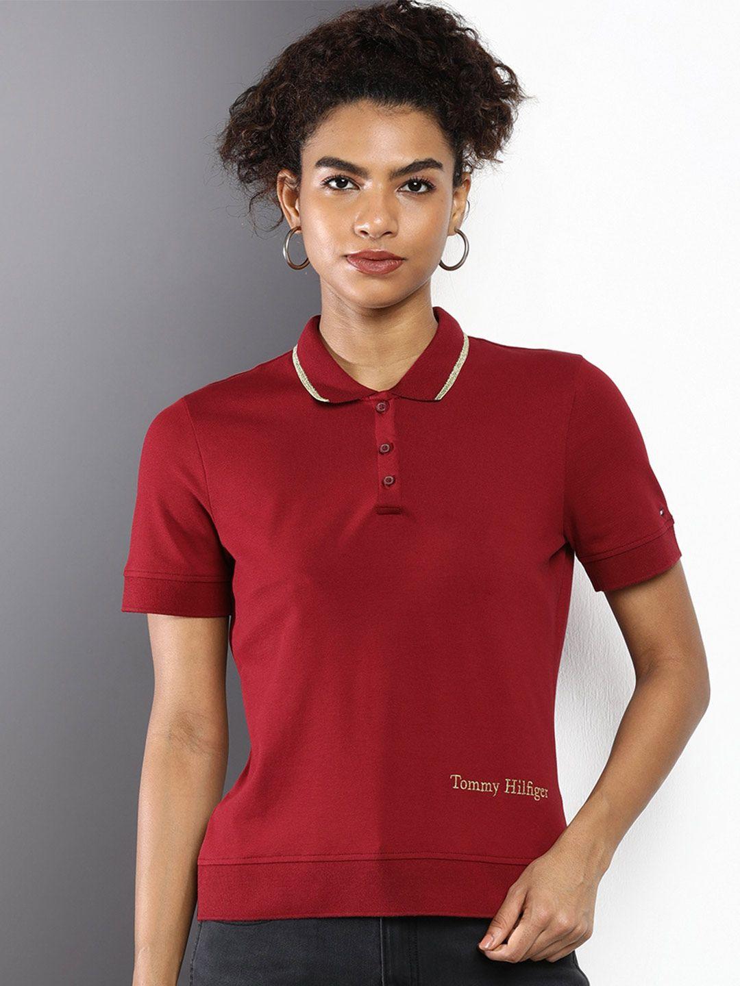 tommy hilfiger women polo collar t-shirt
