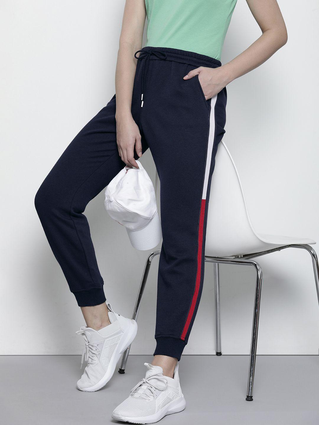 tommy hilfiger women solid joggers with side stripes