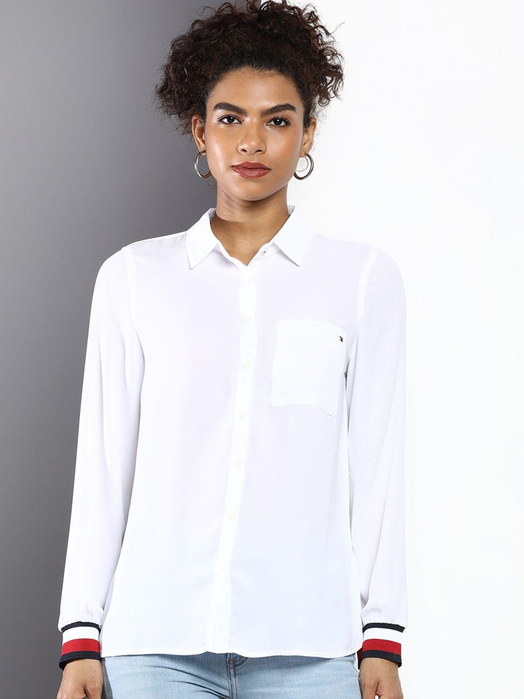 tommy hilfiger women white casual shirt