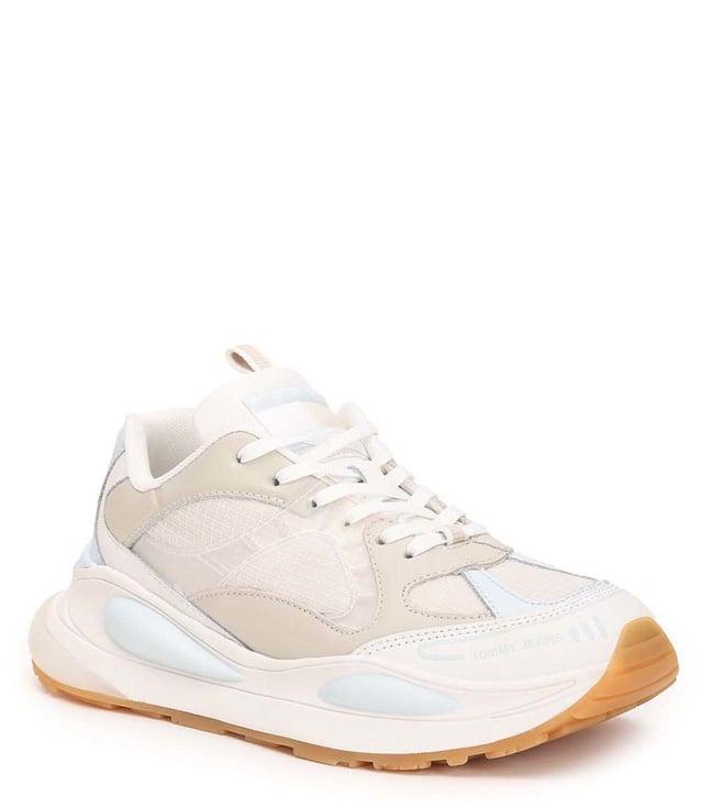 tommy hilfiger women's bleached stone & shimmering blue sneakers