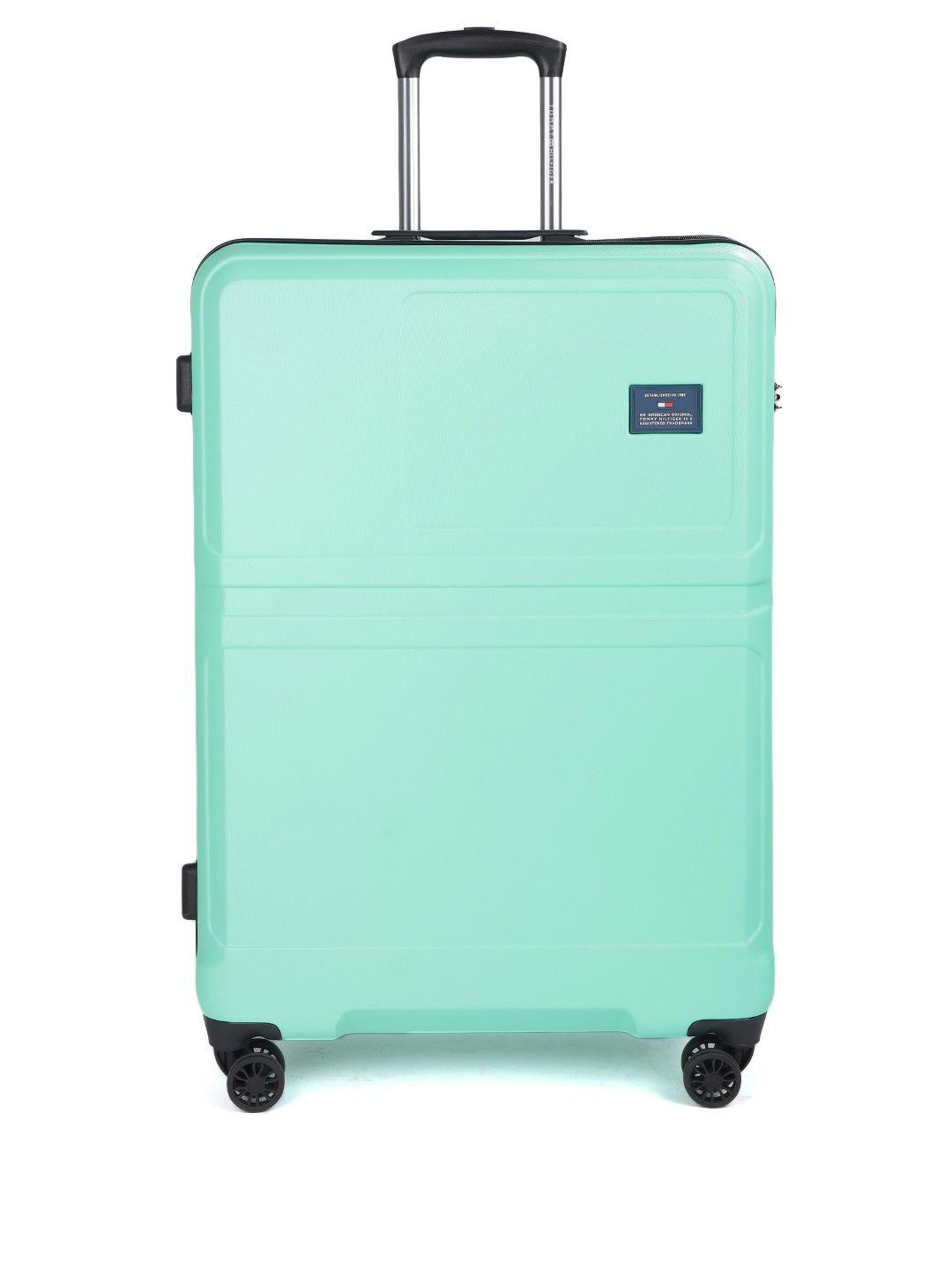 tommy hilfiger   mint green hard luggage 4-wheel large trolley suitcase