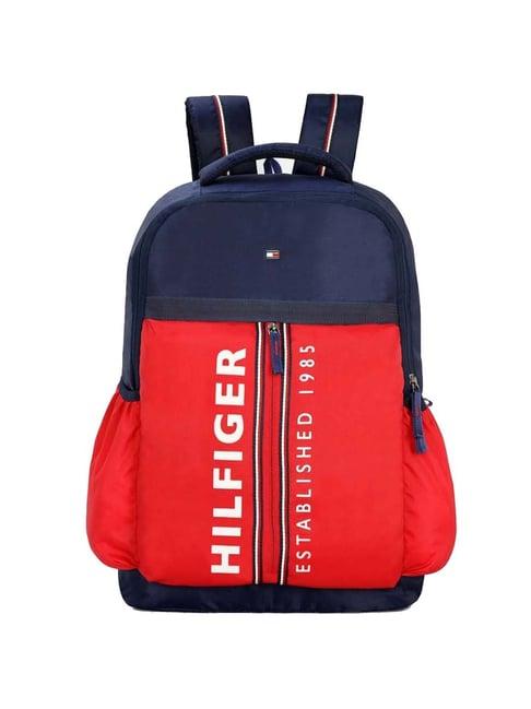 tommy hilfiger 31 ltrs navy & red large laptop backpack