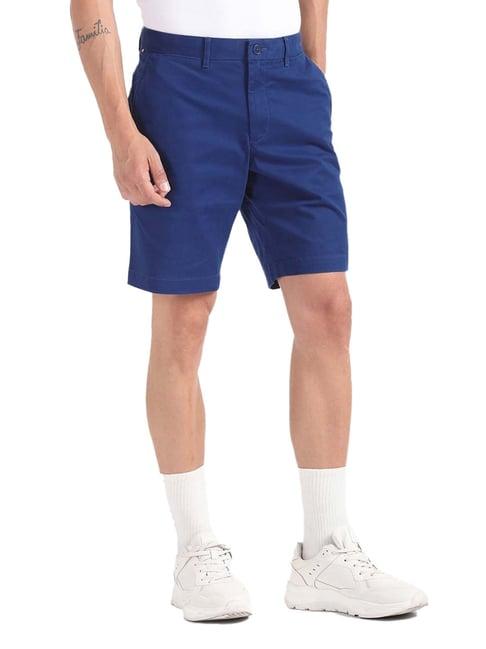 tommy hilfiger anchor blue solid regular fit shorts