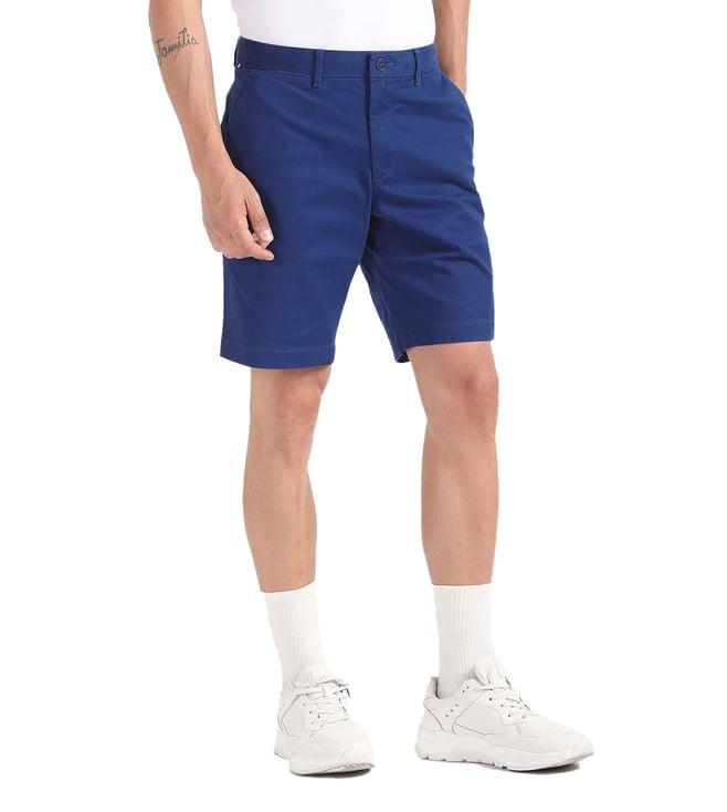 tommy hilfiger anchor blue solid regular fit shorts