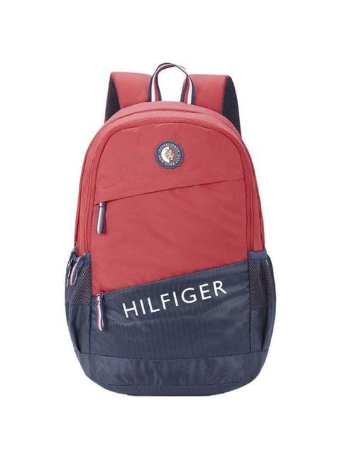 tommy hilfiger anders 32 ltrs red & navy medium laptop backpack