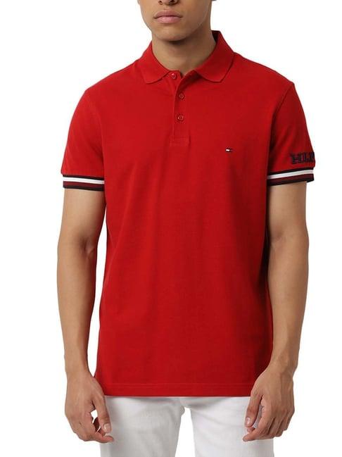 tommy hilfiger arizona red slim fit polo t-shirt