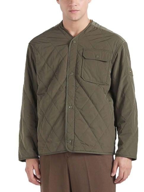 tommy hilfiger army green regular fit jacket