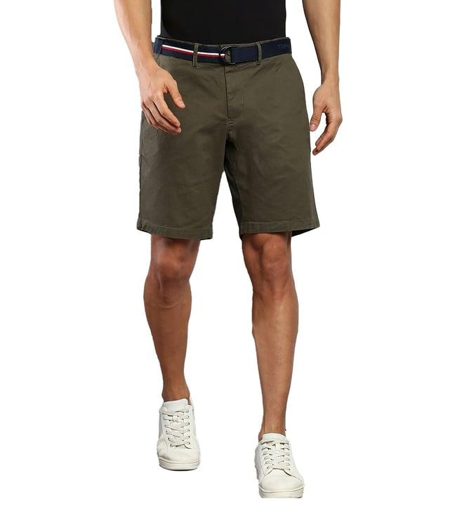 tommy hilfiger army green regular fit shorts