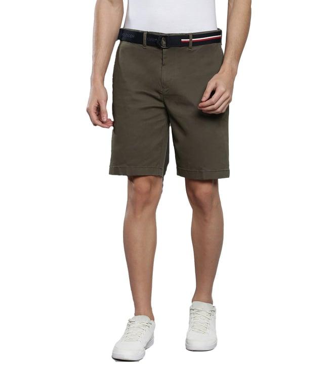 tommy hilfiger army green regular fit shorts