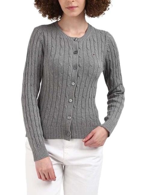 tommy hilfiger b25 grey heather cotton sweater