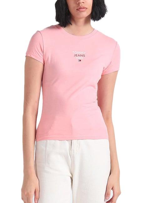 tommy hilfiger ballet pink logo slim fit t-shirt