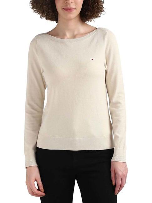 tommy hilfiger beige cotton sweater