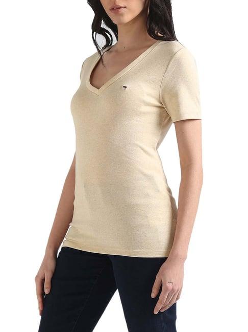 tommy hilfiger beige heather regular fit t-shirt