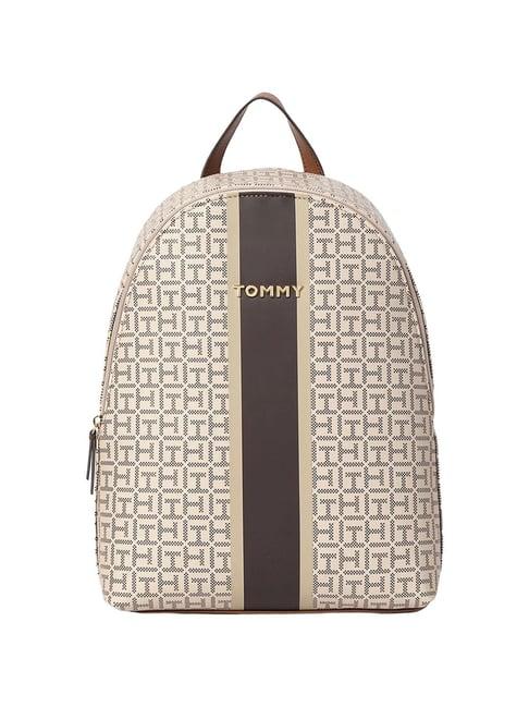 tommy hilfiger beige jocelyn ii logo backpack