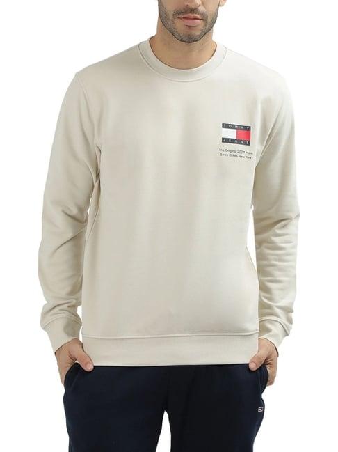 tommy hilfiger beige logo regular fit sweatshirt