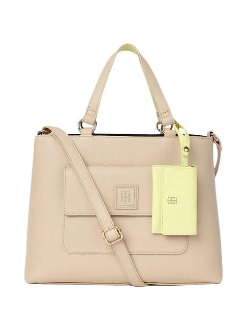 tommy hilfiger beige lucille ii bowler bag