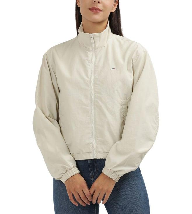 tommy hilfiger beige regular fit bomber jacket