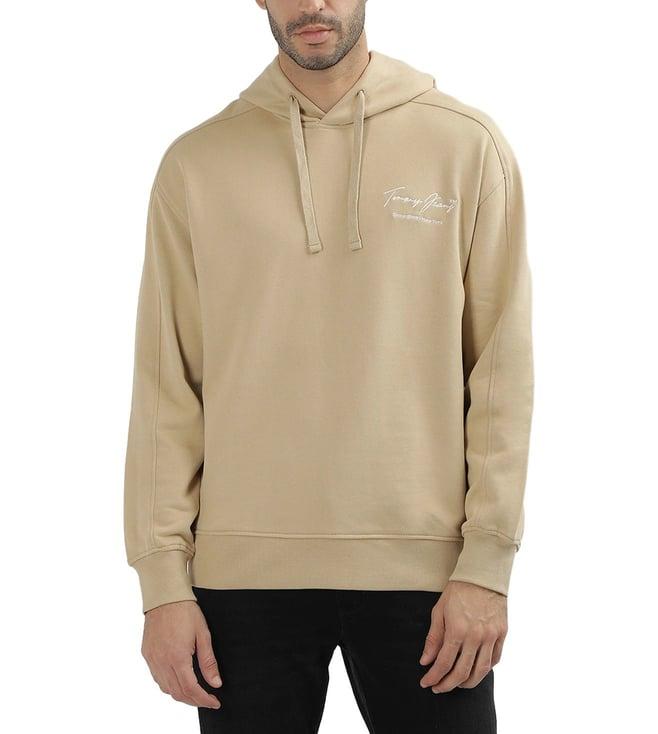 tommy hilfiger beige regular fit hoodie