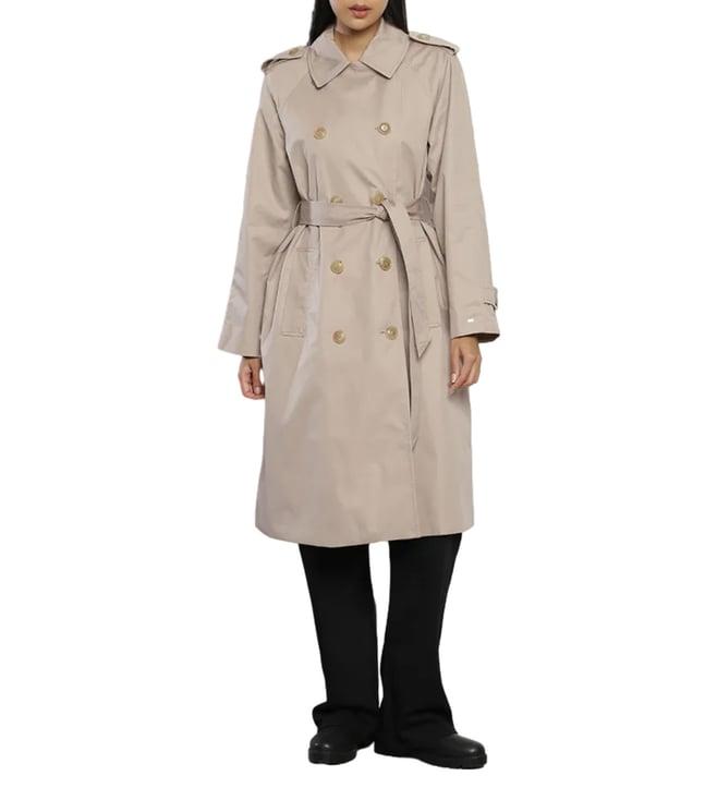 tommy hilfiger beige regular trench coat