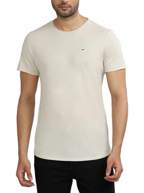 tommy hilfiger beige slim fit t-shirt