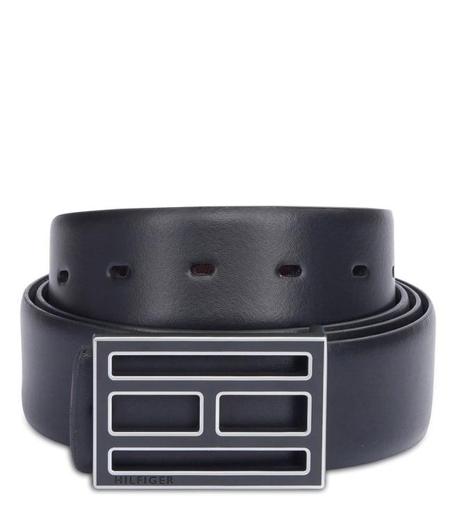 tommy hilfiger black & brown hoskins leather reversible belt