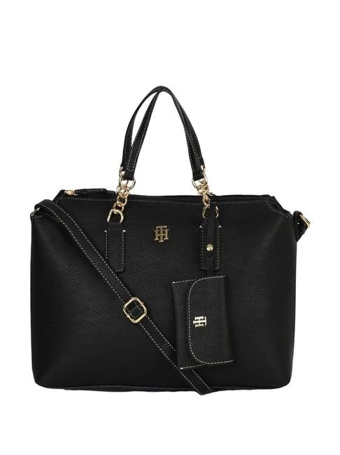 tommy hilfiger black brielle ii bowler bag