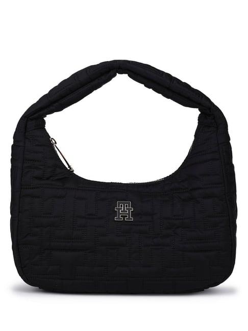 tommy hilfiger black chic quilted medium shoulder bag