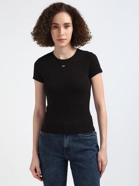 tommy hilfiger black cotton t-shirt