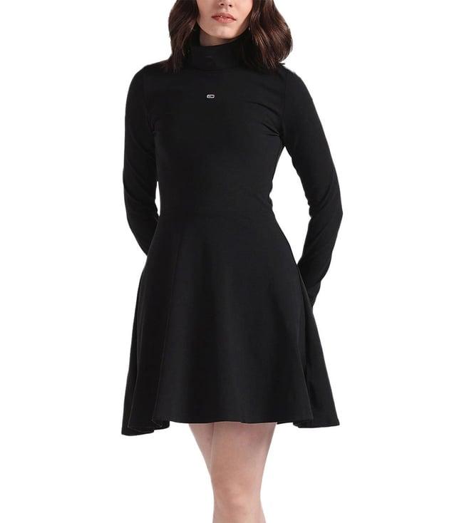tommy hilfiger black flaired fit dress