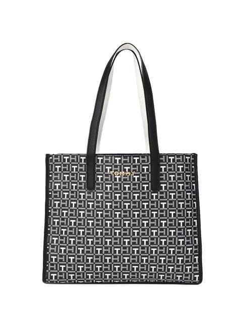 tommy hilfiger black jocelyn ii logo tote