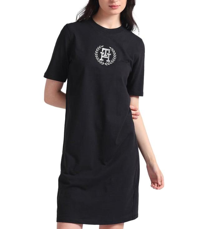 tommy hilfiger black logo regular fit dress