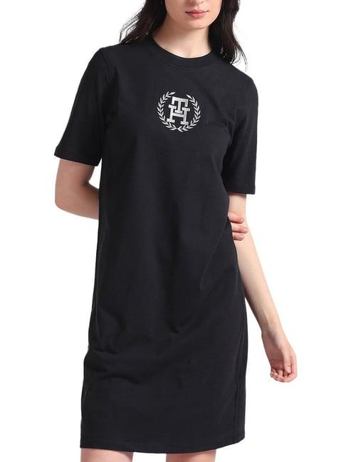 tommy hilfiger black logo regular fit dress