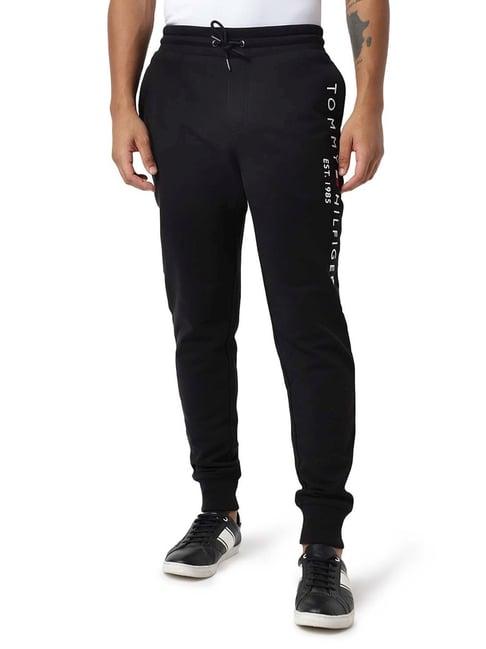 tommy hilfiger black logo regular fit joggers