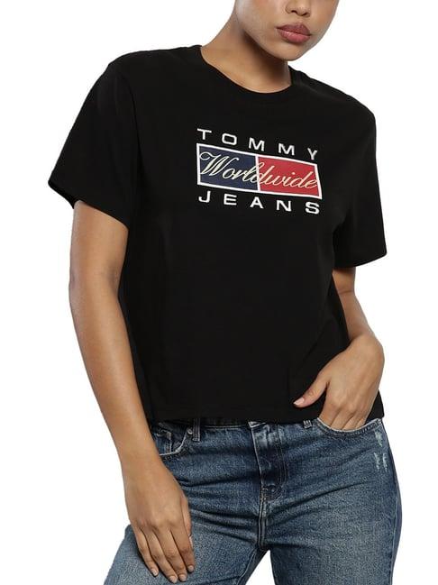 tommy hilfiger black logo regular fit t-shirt