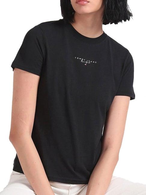 tommy hilfiger black logo regular fit t-shirt