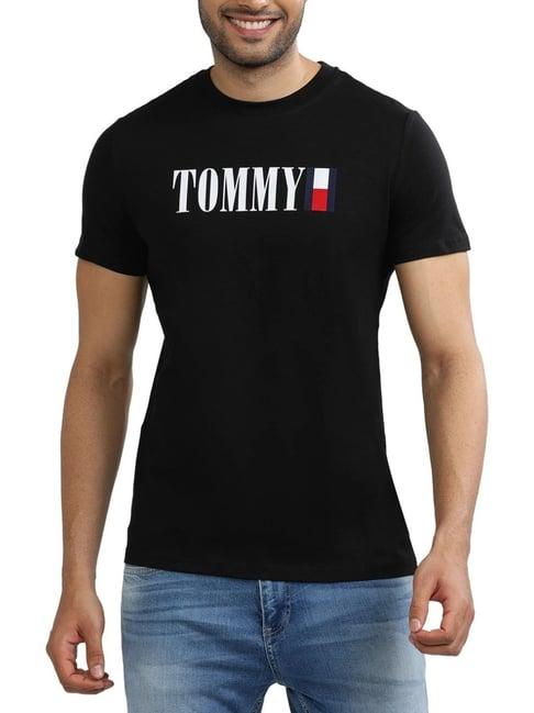 tommy hilfiger black logo regular fit t-shirt