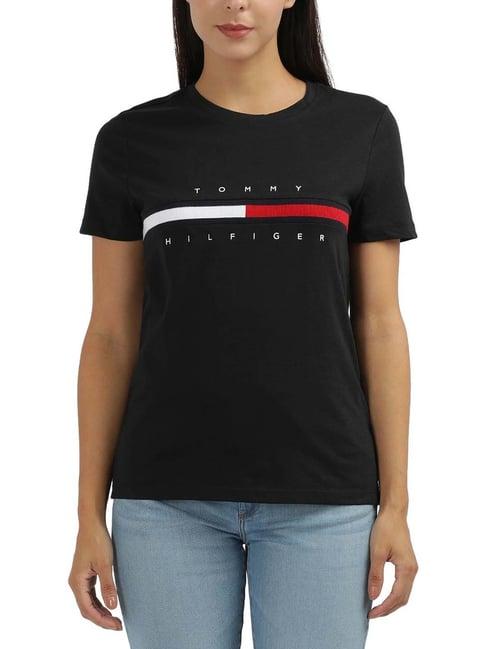 tommy hilfiger black logo regular fit t-shirt