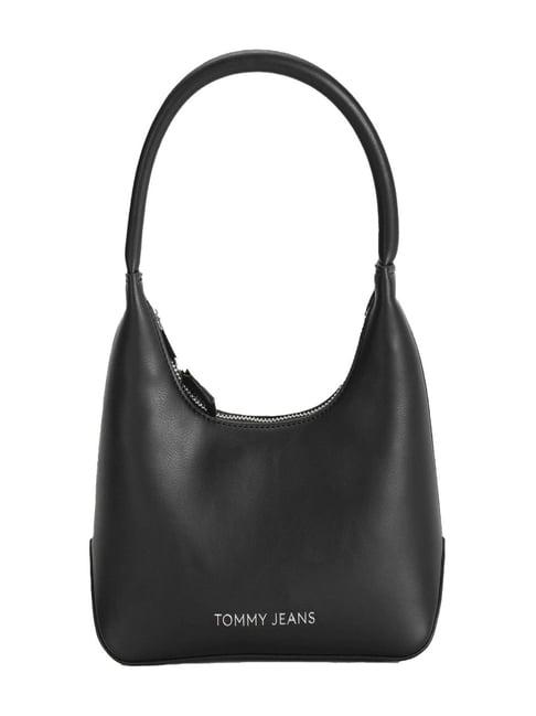 tommy hilfiger black medium hobo bag