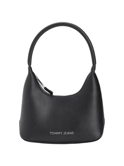 tommy hilfiger black medium hobo bag