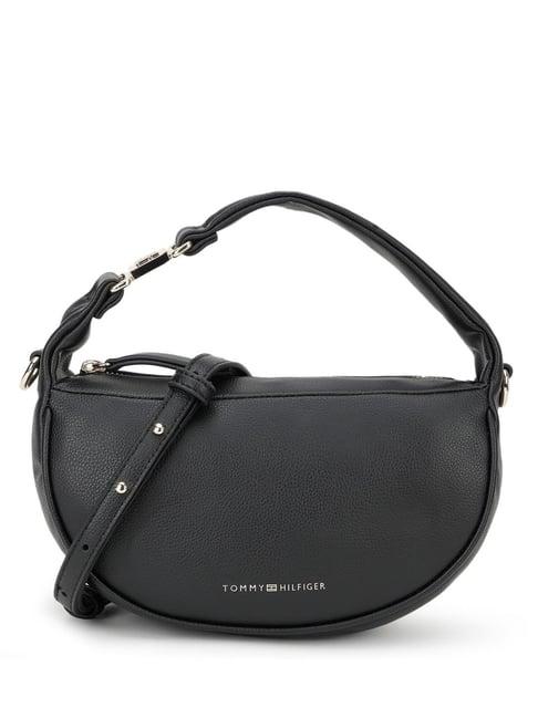 tommy hilfiger black medium shoulder bag