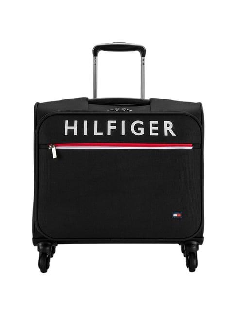 tommy hilfiger black orlean plus logo small trolley bag