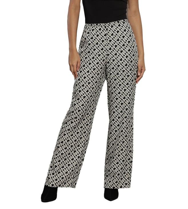 tommy hilfiger black printed relaxed fit trousers