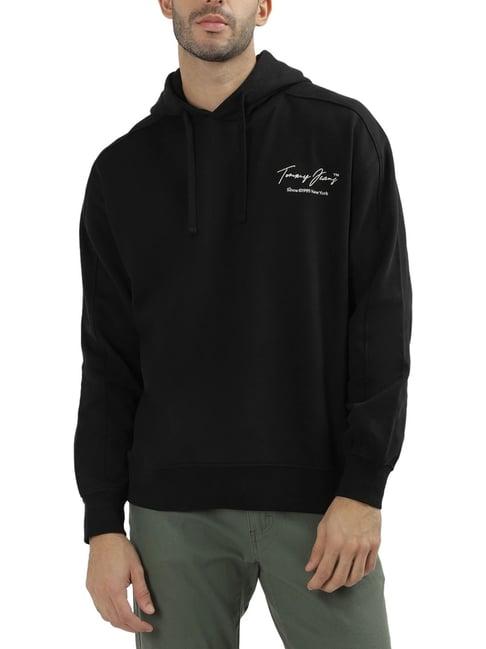 tommy hilfiger black regular fit hoodie