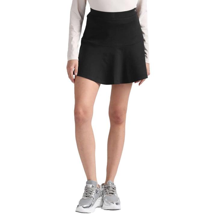 tommy hilfiger black regular fit skirts