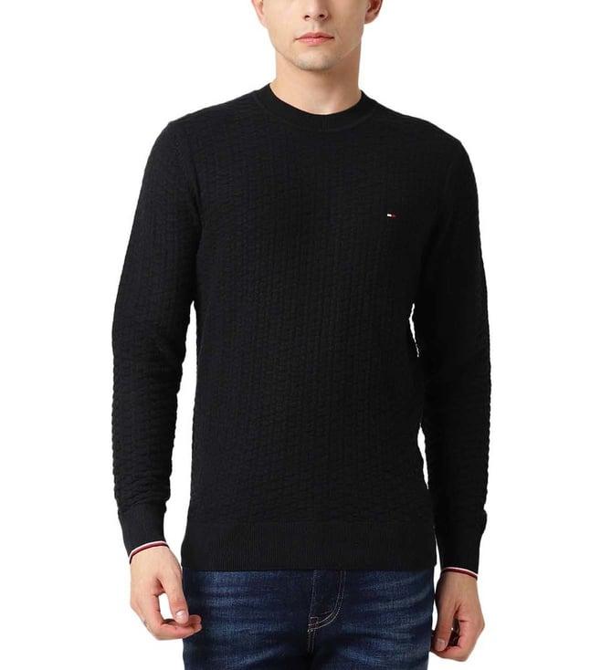 tommy hilfiger black regular fit sweater