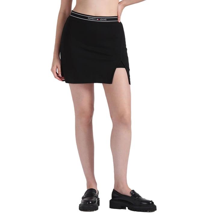 tommy hilfiger black self regular fit skorts